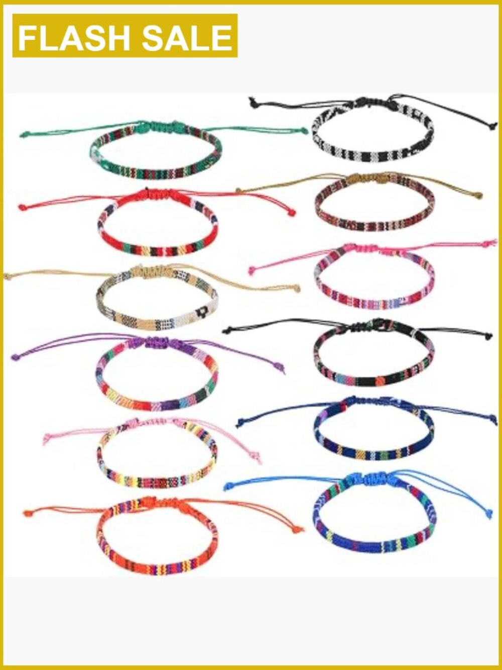 12 Adjustable Braided Rope Bracelets Surfer String Set For Men Women
